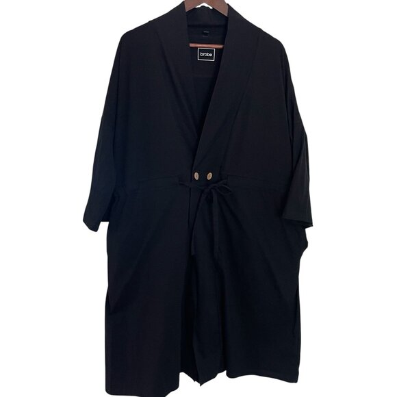 Brobe Surgery Recovery Bath Robe Size XL Black Post Op Inner Drain Pockets - Picture 2 of 6